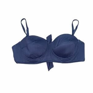 Echo Solid Black Tie Back Bikini Swim Top Women's Size Large